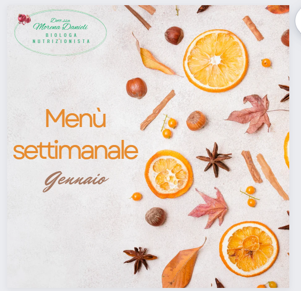 Menù settimanale Gennaio